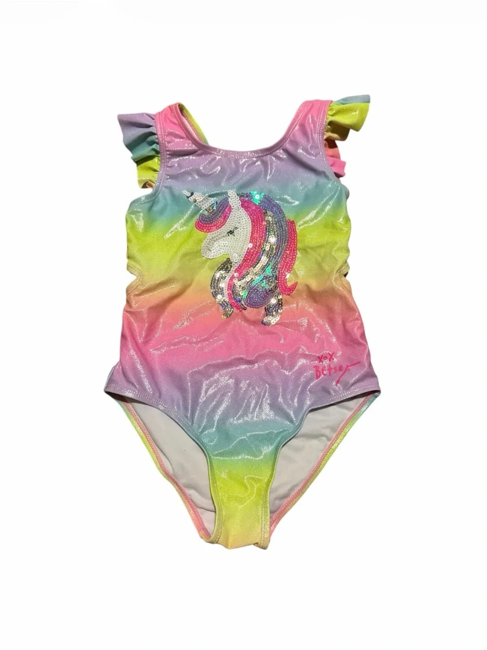 Kids Unicorn Sequin One-Piece Swimsuit